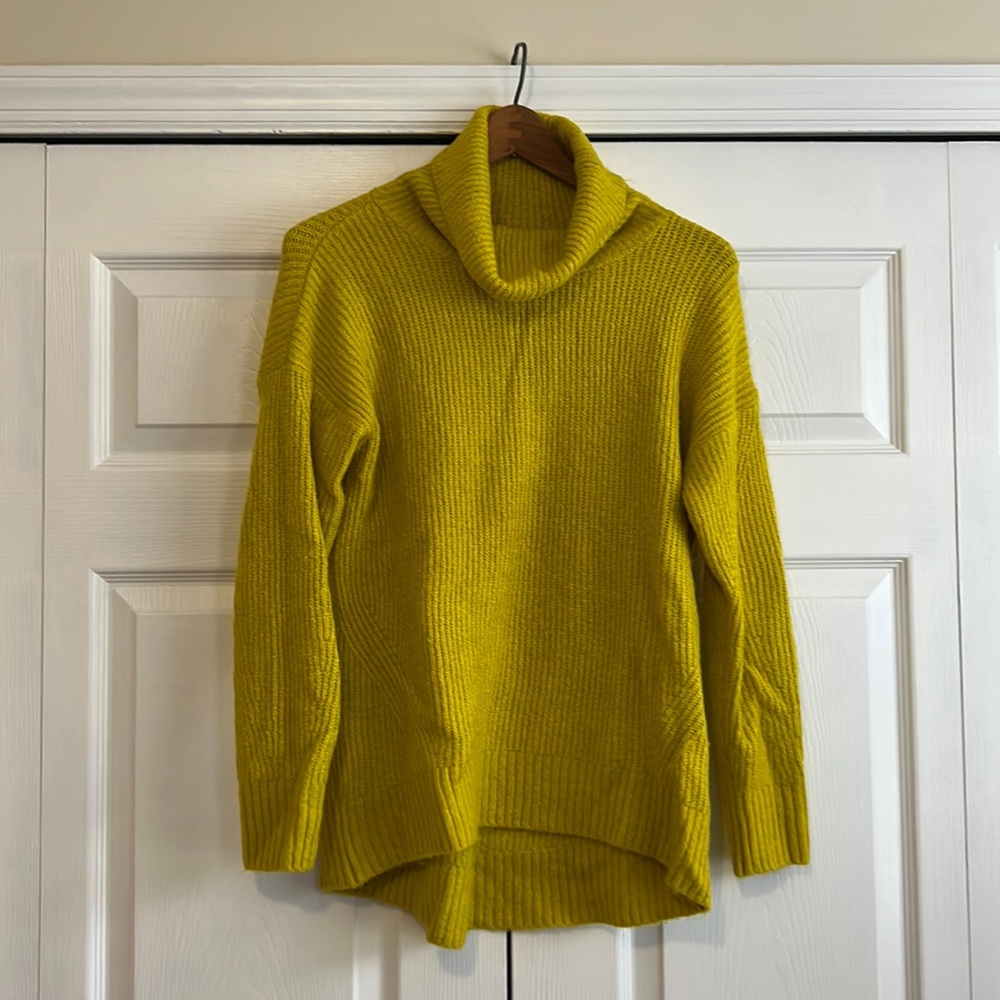 Old Navy Bright Yellow Cowl Neck Long Sweater